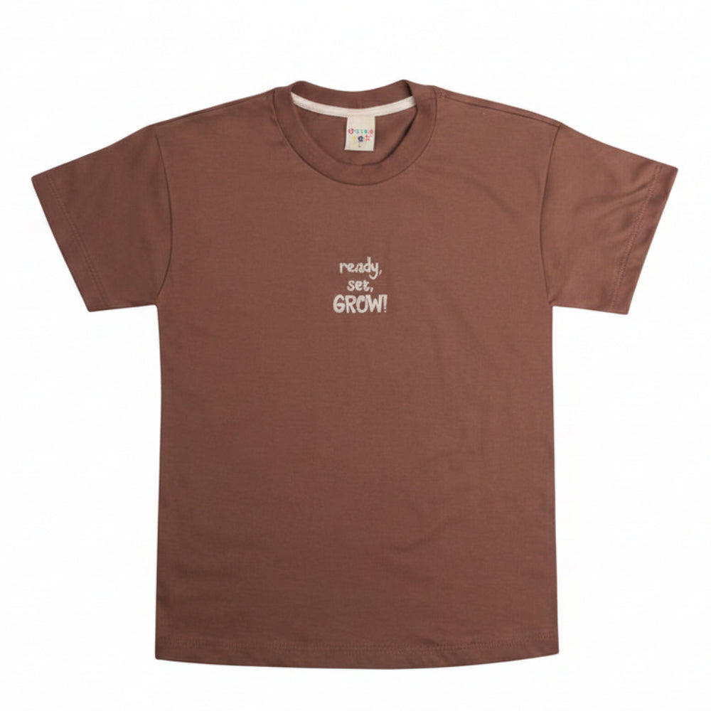Conjunto Infantil Masculino Have Fun Grow Camiseta e Bermuda Tecido Eco Listrado