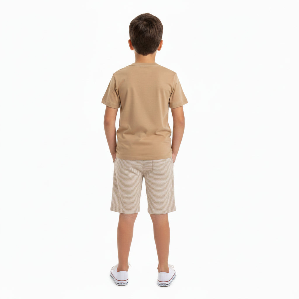 Conjunto Infantil Masculino Have Fun Skate Boarding Camiseta e Bermuda Moletom Eco