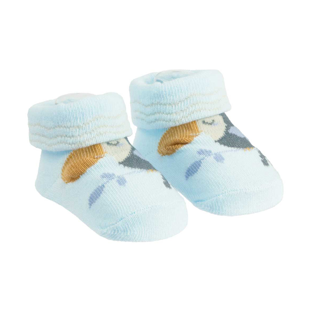 Meia Infantil Masculina Pimpolho Lúdica com Detalhes 3D 00 a 04 Meses RN
