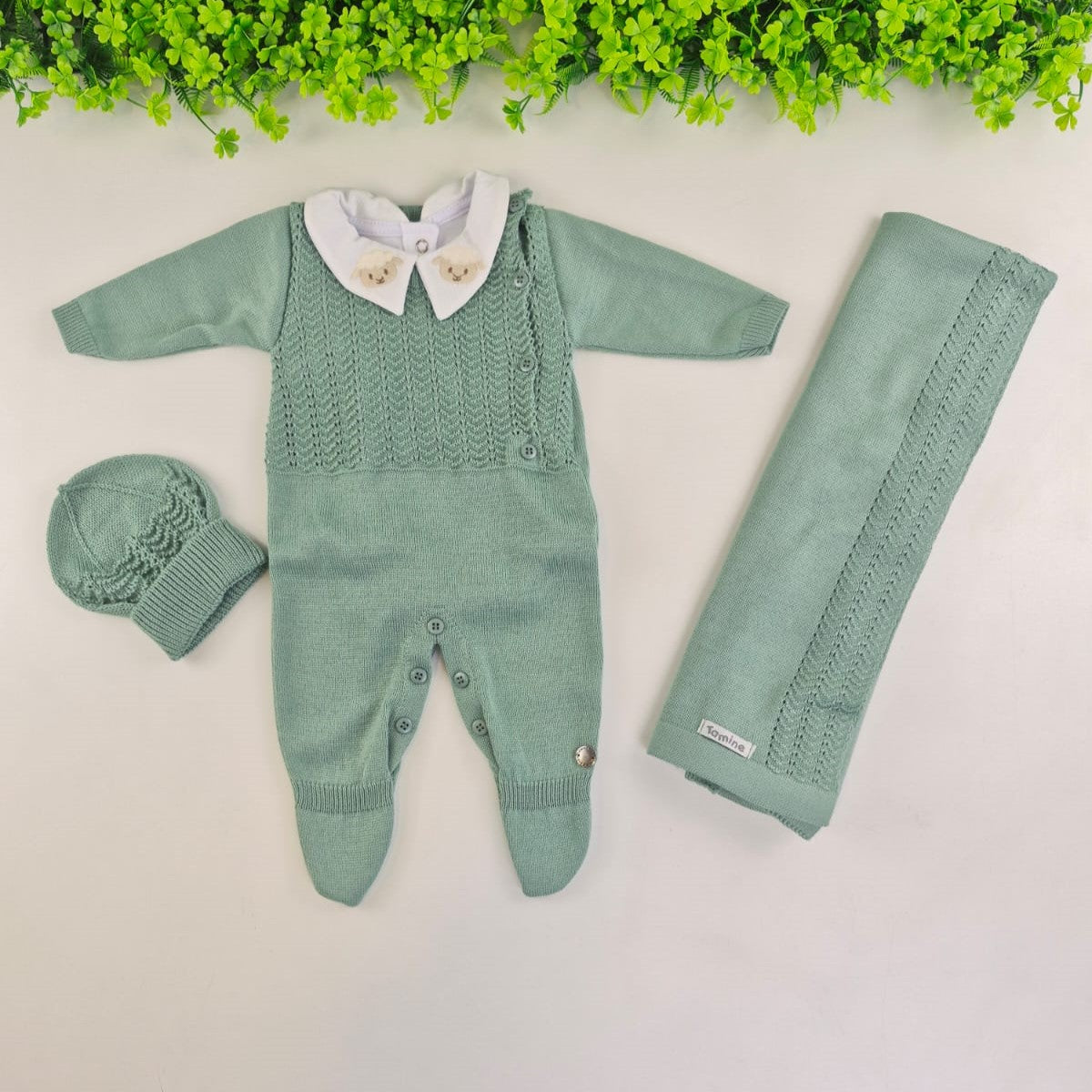 Saída de Maternidade Tamine Baby Benjamin 4 Pçs - Elegância Clássica em Tricot Premium