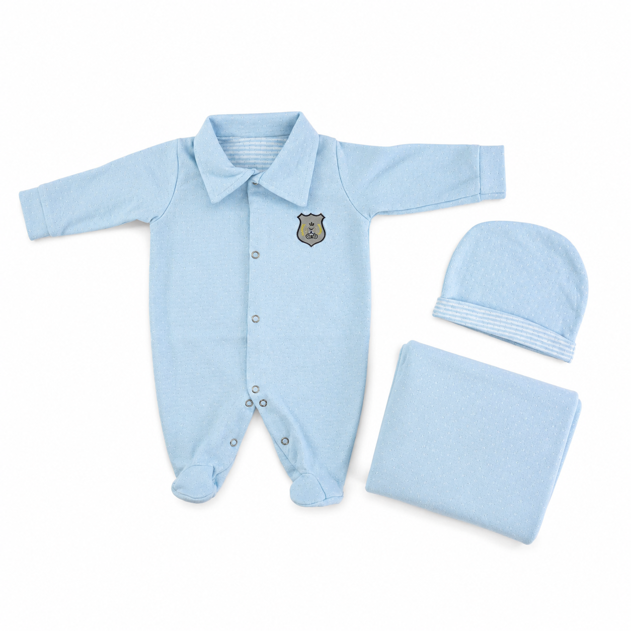 Saída de Maternidade Zuraffa Baby Malha Dupla Face Prematuro 3 Peças