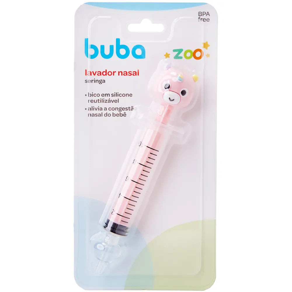 Lavador Nasal Infantil Buba Zoo Seringa com Bico de Silicone
