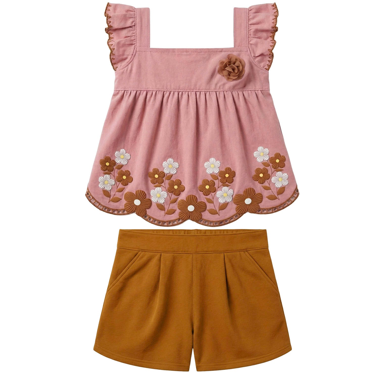 Conjunto Infantil Feminino Kyly Blusa Floral e Short