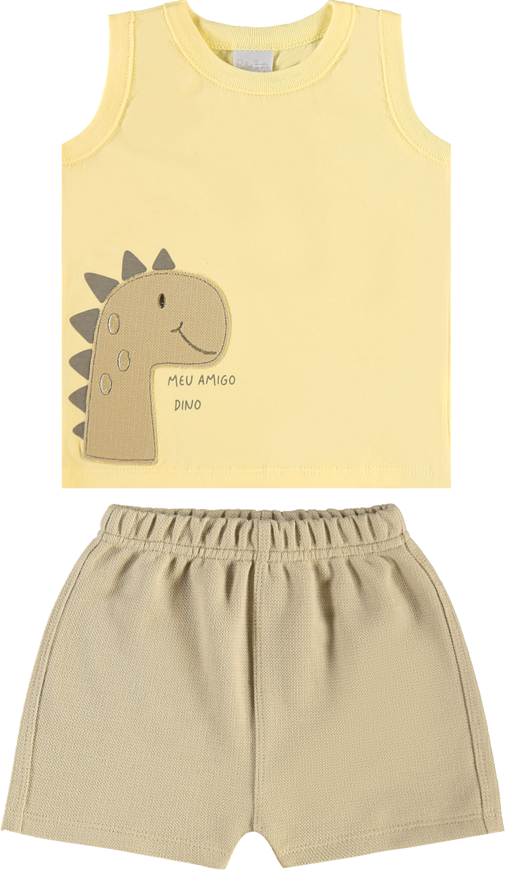 Conjunto Infantil Masculino Pulla Bulla Meu Amigo Dino – Conforto e Diversão para o Dia a Dia