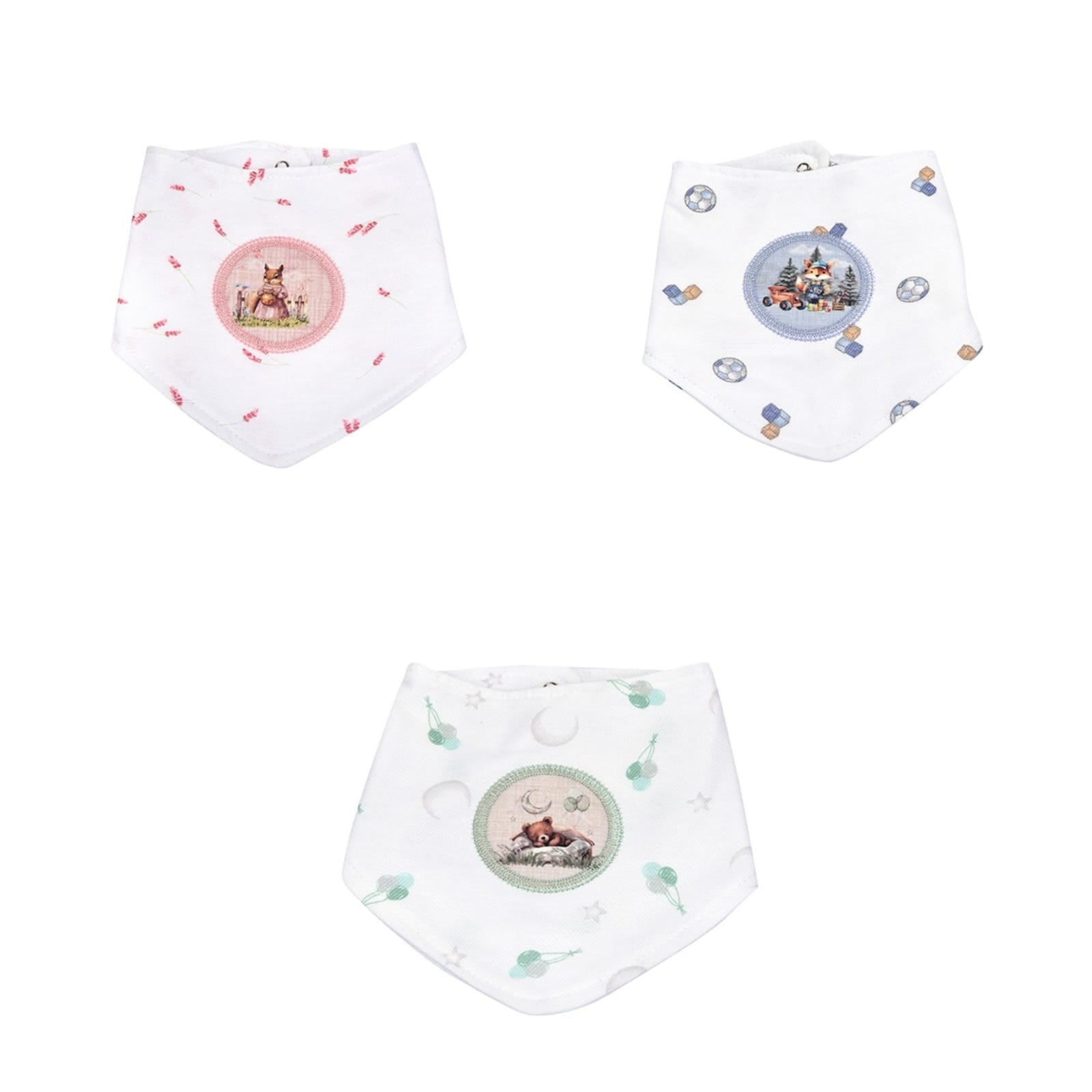 Babador Bandana Bebê com Botão Pressão Enxoval