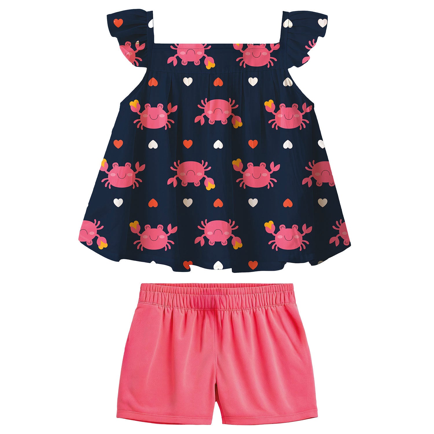 Conjunto Feminino Kyly Caranguejos e Corações