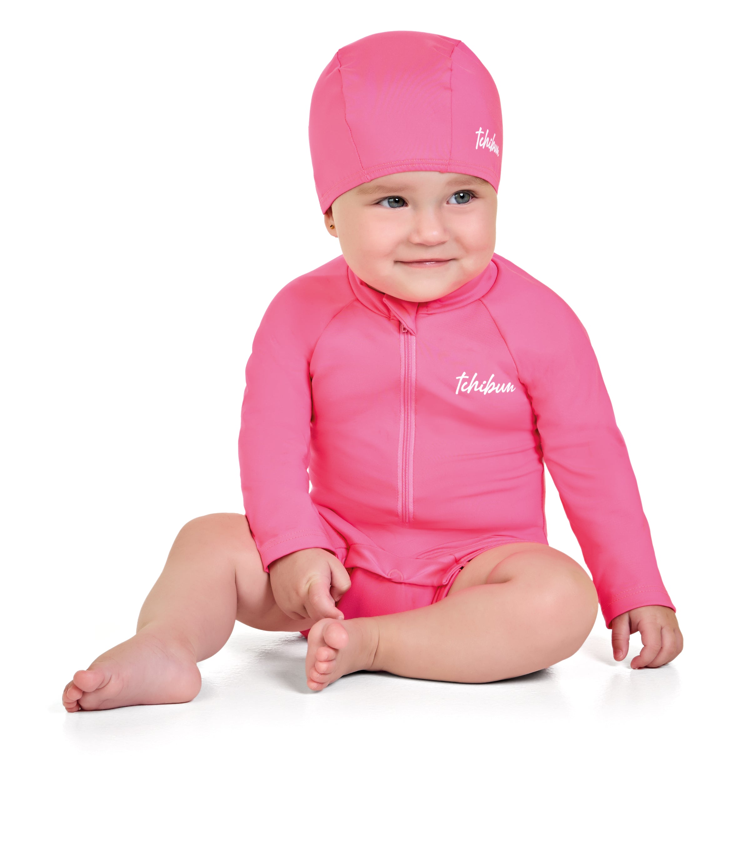 Conjunto Bebê Tchibum Kamylus Touca e Macaquinho Proteção UV50+