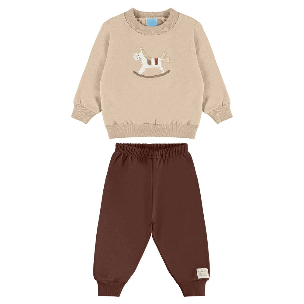 Conjunto Moletom Infantil Masculino Kamylus Cavalinho de Balanço
