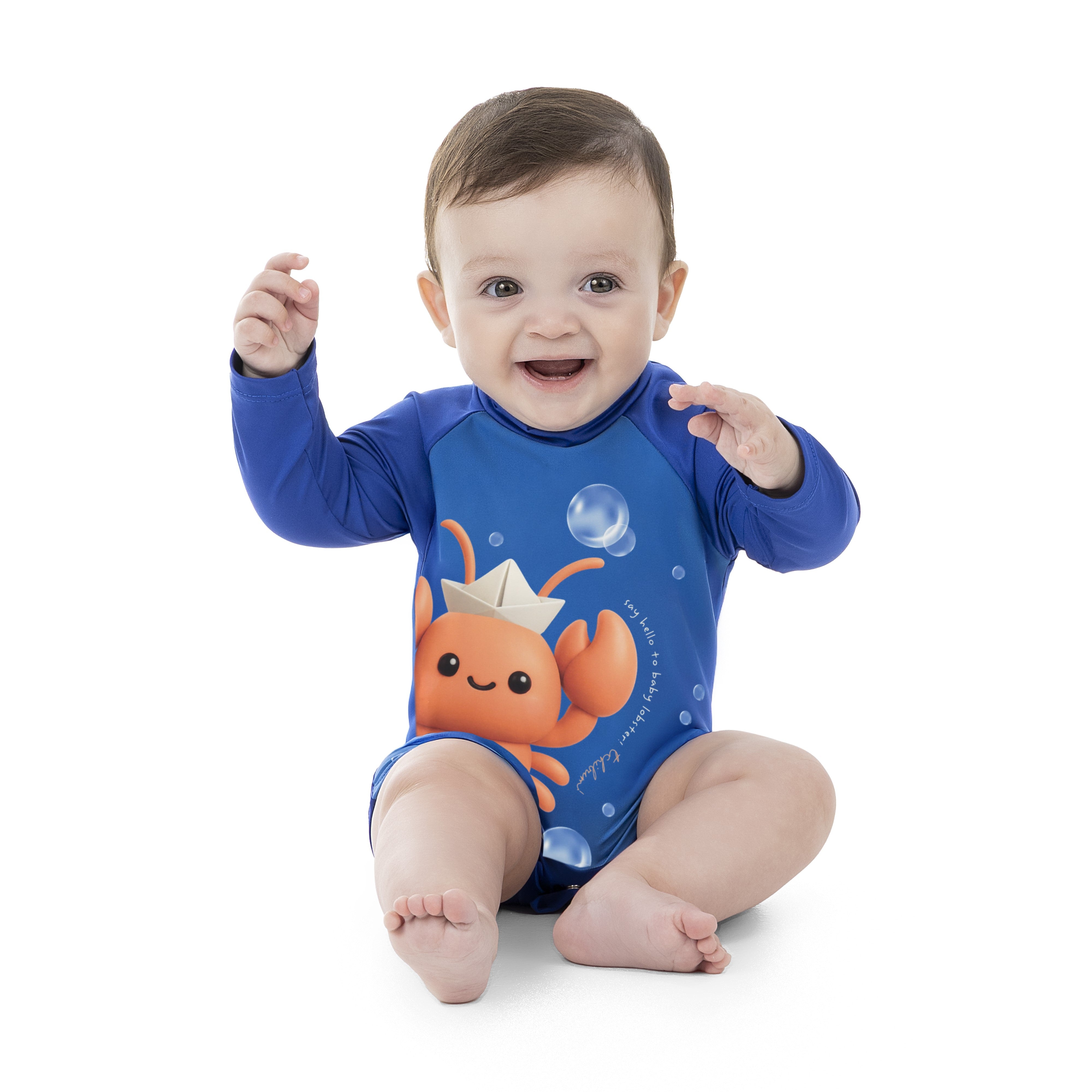 Macaquinho de Praia Infantil Baby Kamylus Tchibum Lagosta Proteção UV 50+ Dri-Fit