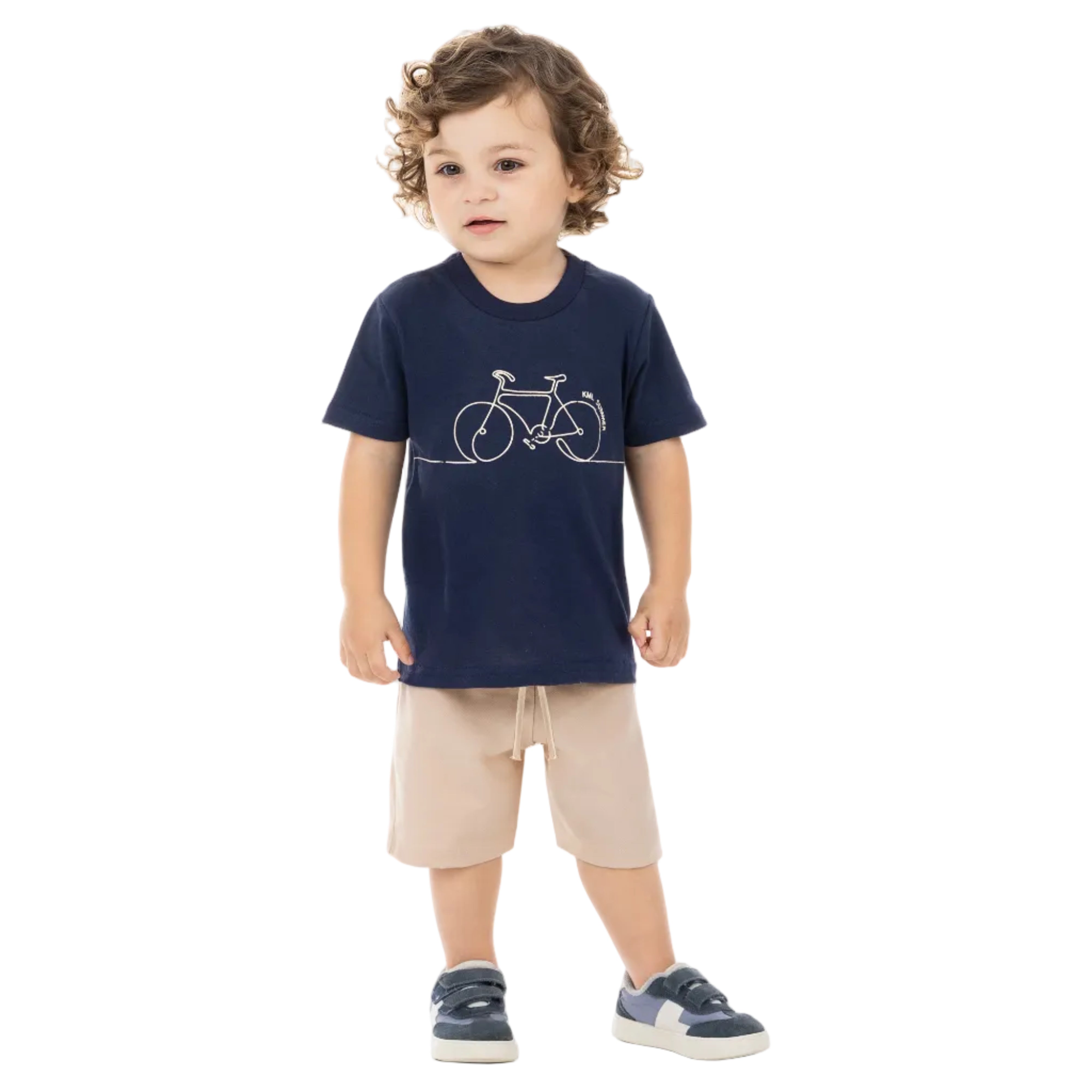 Conjunto Infantil Masculino Kamylus Bike KML Summer Camiseta e Bermuda Texturizada