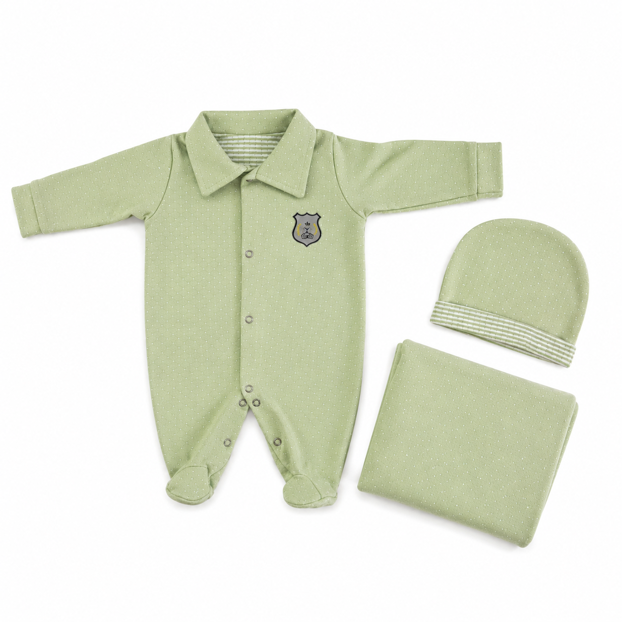 Saída de Maternidade Zuraffa Baby Malha Dupla Face Prematuro 3 Peças