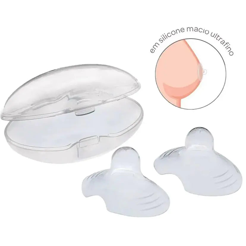 Protetor de Seio Buba em Silicone Macio com Estojo 2 Unidades Livre de BPA