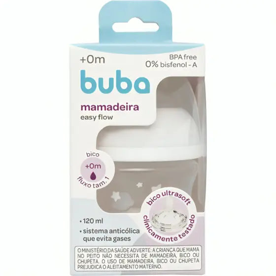 Mamadeira Buba Easy Flow Nuvem +0M - 120 Ml - Branca