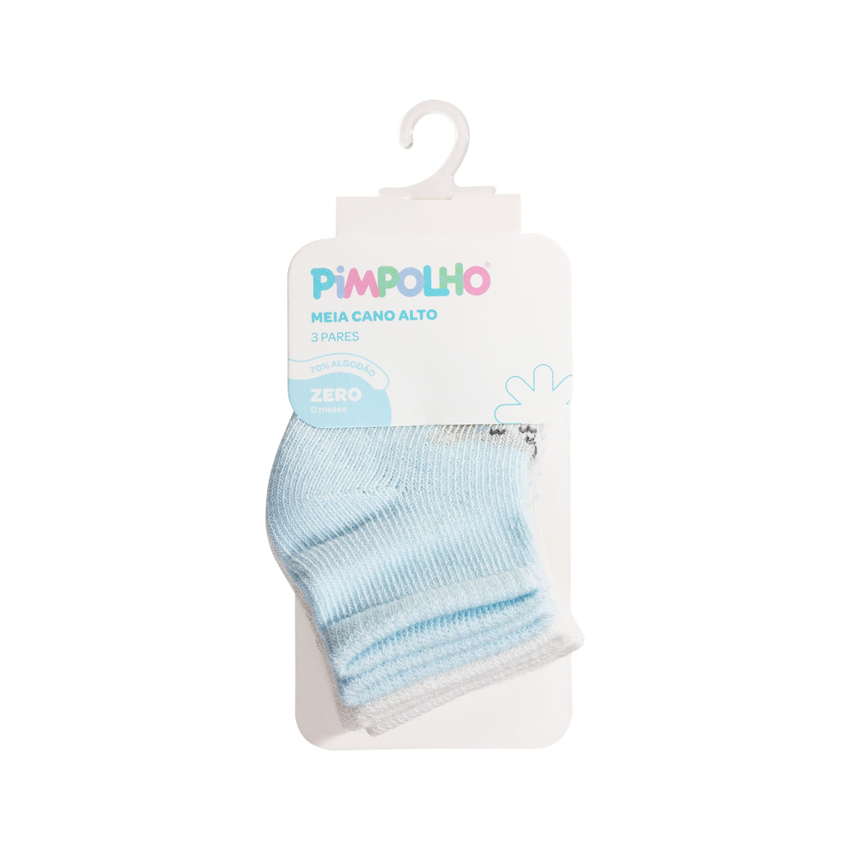 Kit Meia Infantil Masculina Pimpolho Colorida RN / Prematuro - Conforto e Proteção com 3 Pares