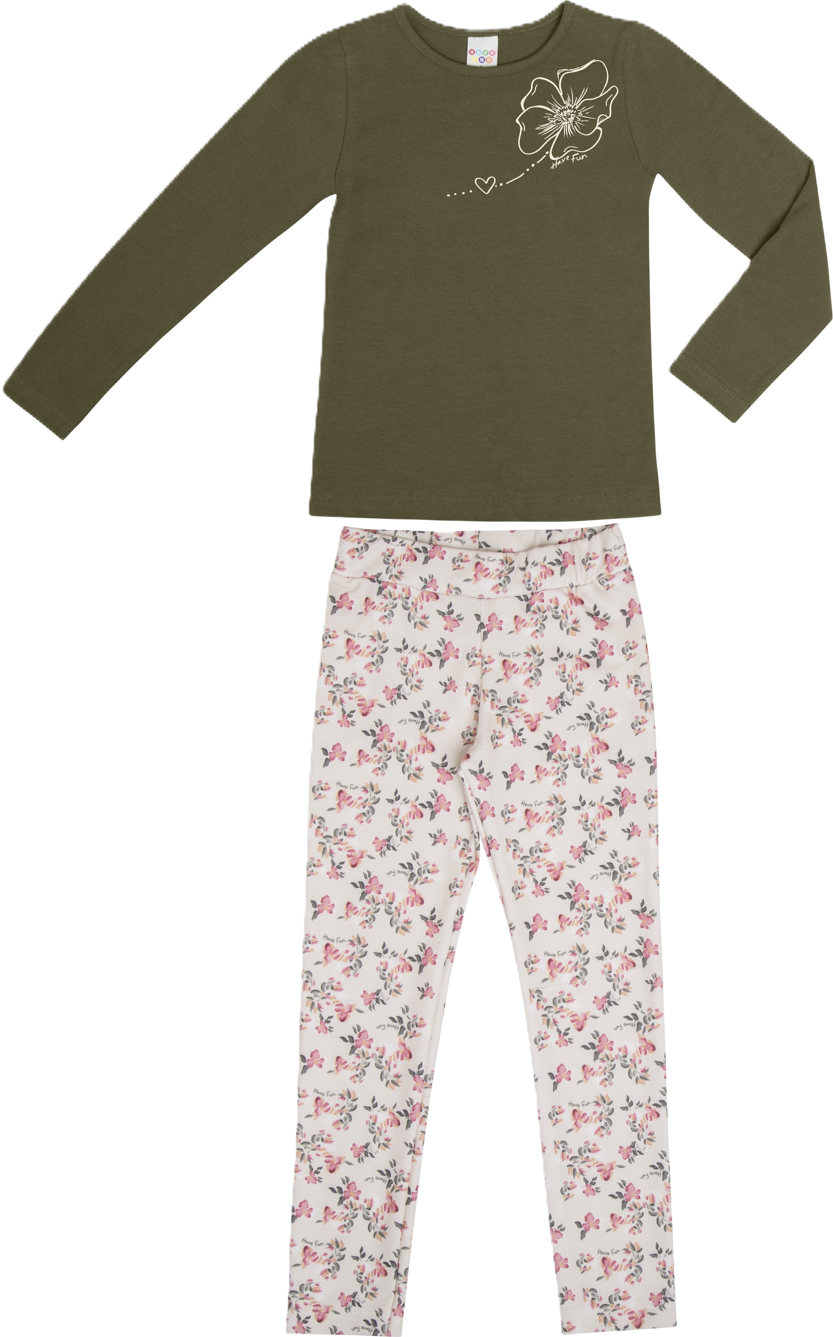 Conjunto Infantil Menina Have Fun Flor em Cotton e Molecotton