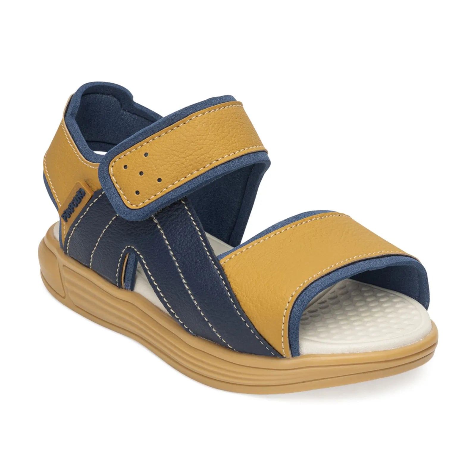 Sandália Pimpolho Bebê Mini Trekker Marinho Com Mostarda