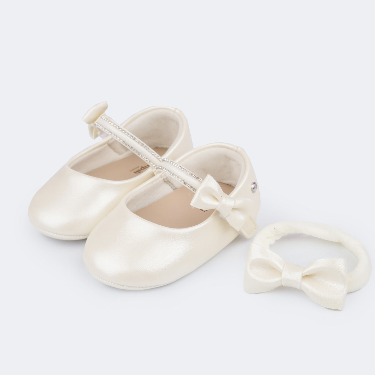 Sapatilha de Bebê Pampili Nina Momentos Especiais + Faixa de Cabelo