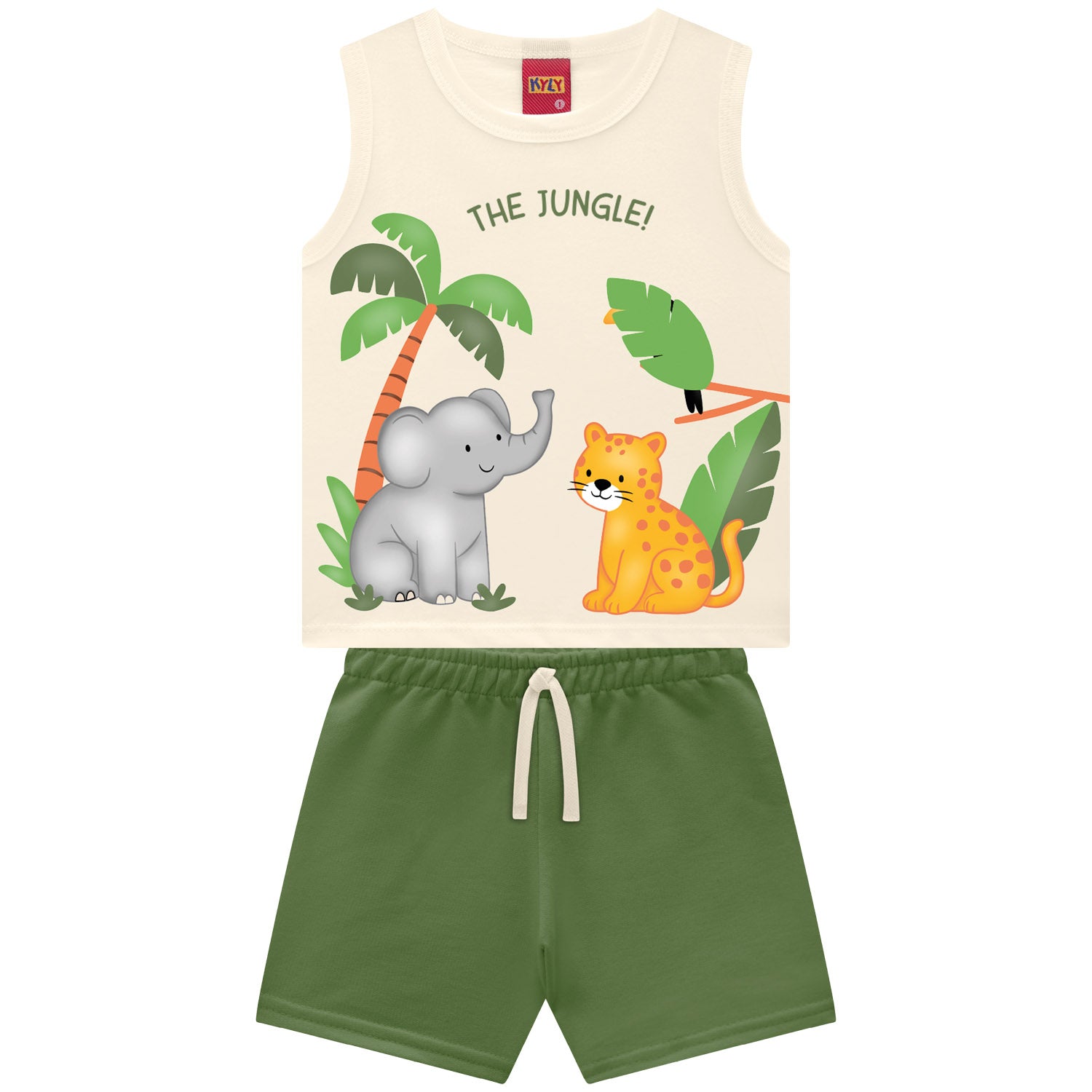 Conjunto Infantil Masculino Kyly The Jungle Regata e Bermuda