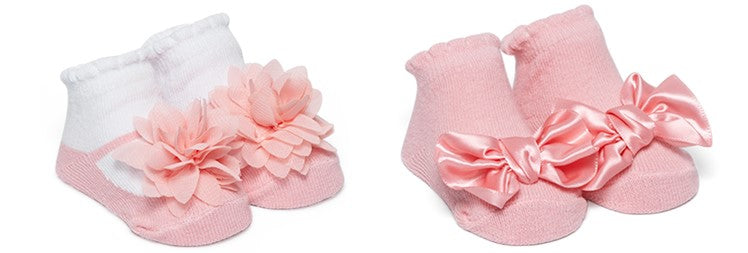Kit 2 Pares de Meia Bebê Pimpolho Festinha com Laço RN Feminina