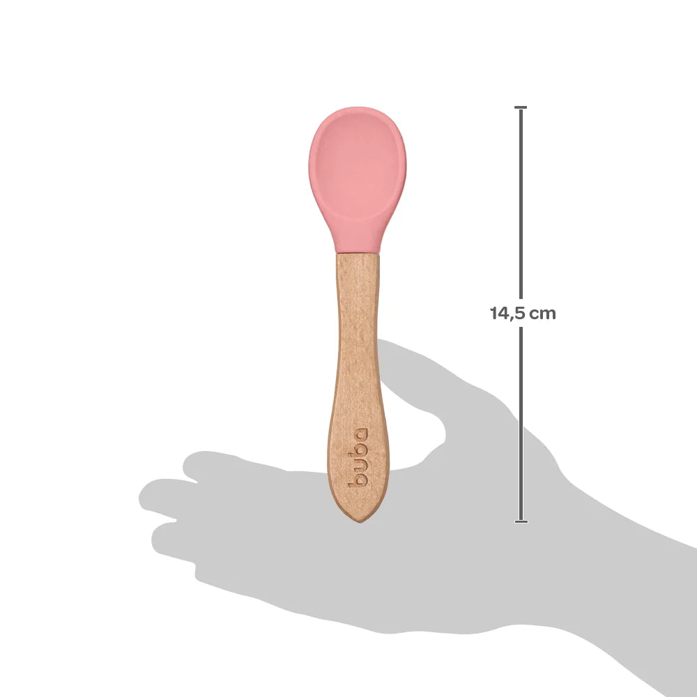 Colher de Treinamento Buba – Silicone e Bambu | A partir de 6 meses | BPA Free