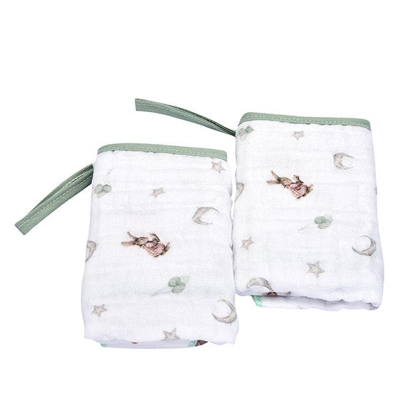 Kit Paninho de Boca Bebê Soft Muito Mimo com Prendedor de Chupeta 2 Pçs