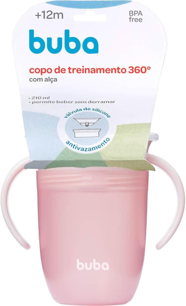 Copo de Treinamento 360 Antivazamento Buba com Alça 210ml