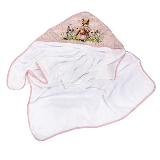 Toalha Fralda de Bebê com Capuz Estampado Muito Mimo 100% Algodão