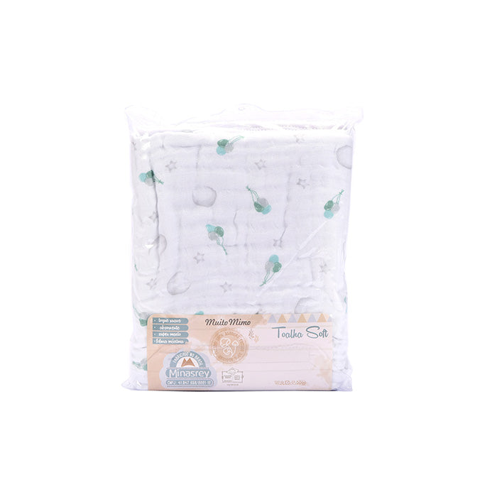Toalha Soft Muito Mimo Estampada com Capuz Enxoval Unissex