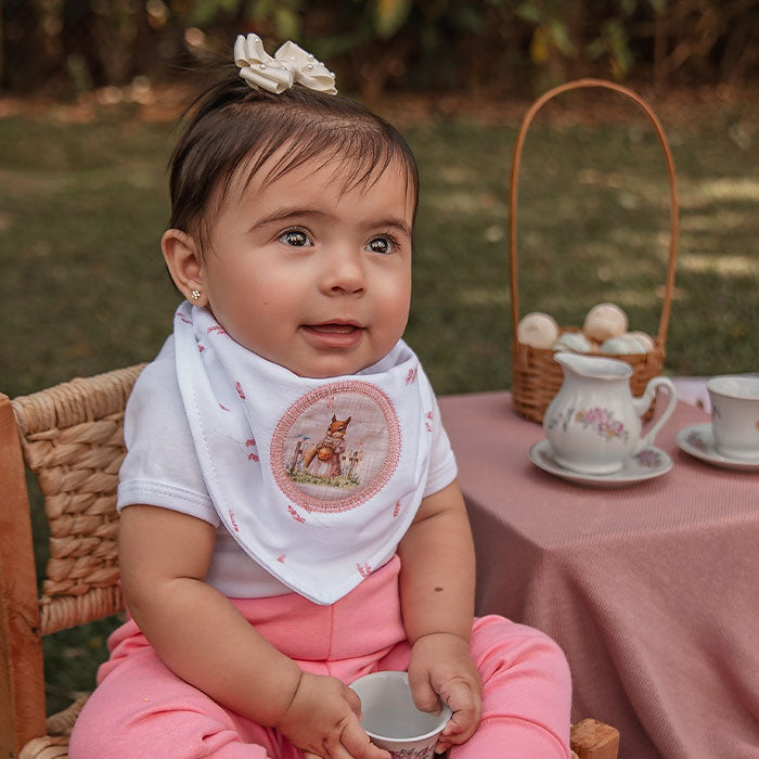 Babador Bandana Bebê com Botão Pressão Enxoval