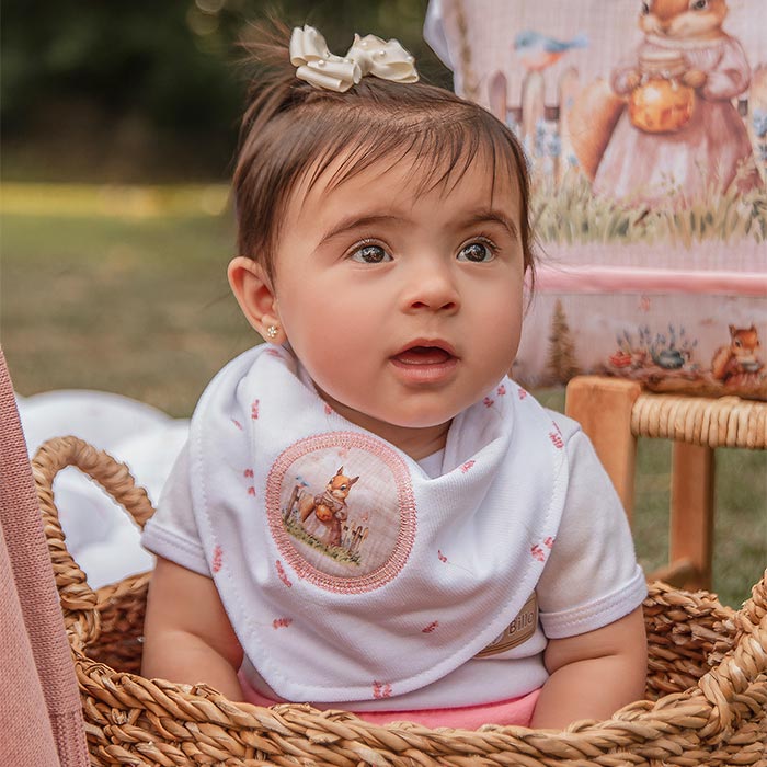 Babador Bandana Bebê com Botão Pressão Enxoval