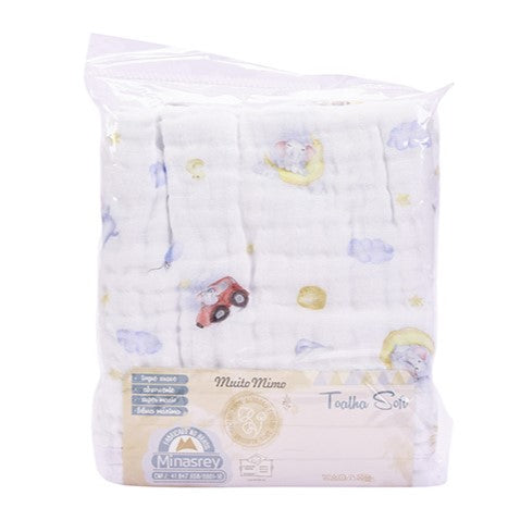 Toalha de Banho Infantil Soft com Capuz Muito Mimo 80x80cm