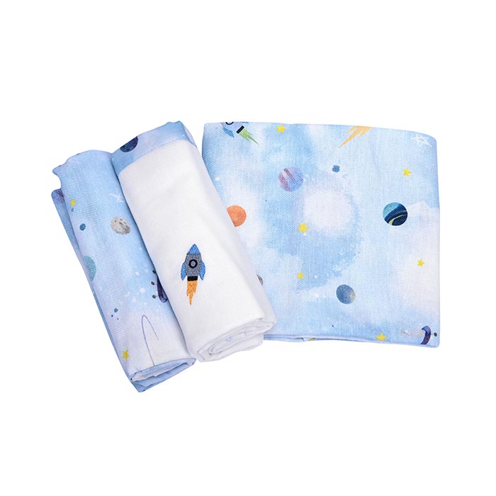 Kit Cueiro Muito Mimo Bordado 80x80cm 3 Peças