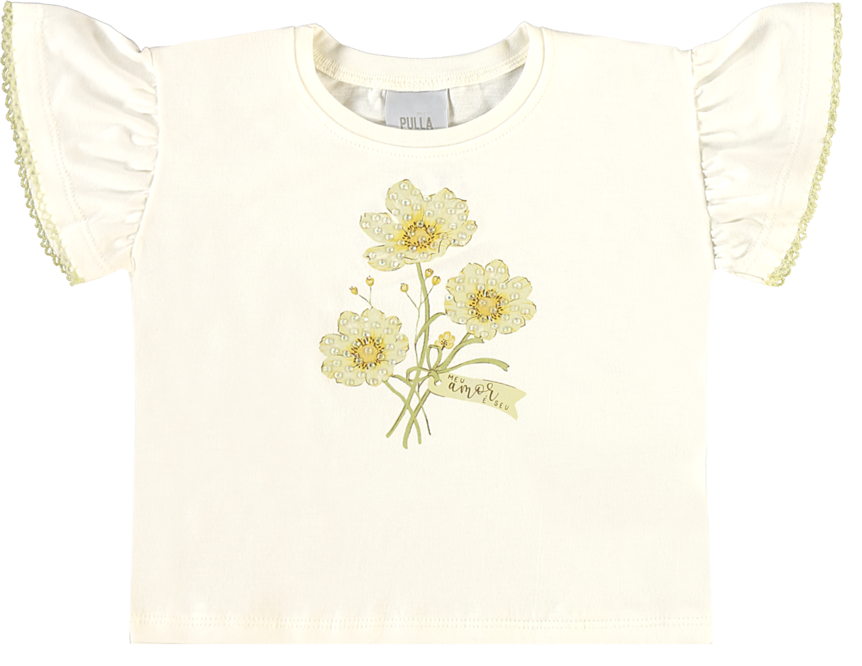 Conjunto Infantil Feminino Pulla Bulla com Blusa Estampada e Shorts – Conforto e Estilo para o Dia a Dia