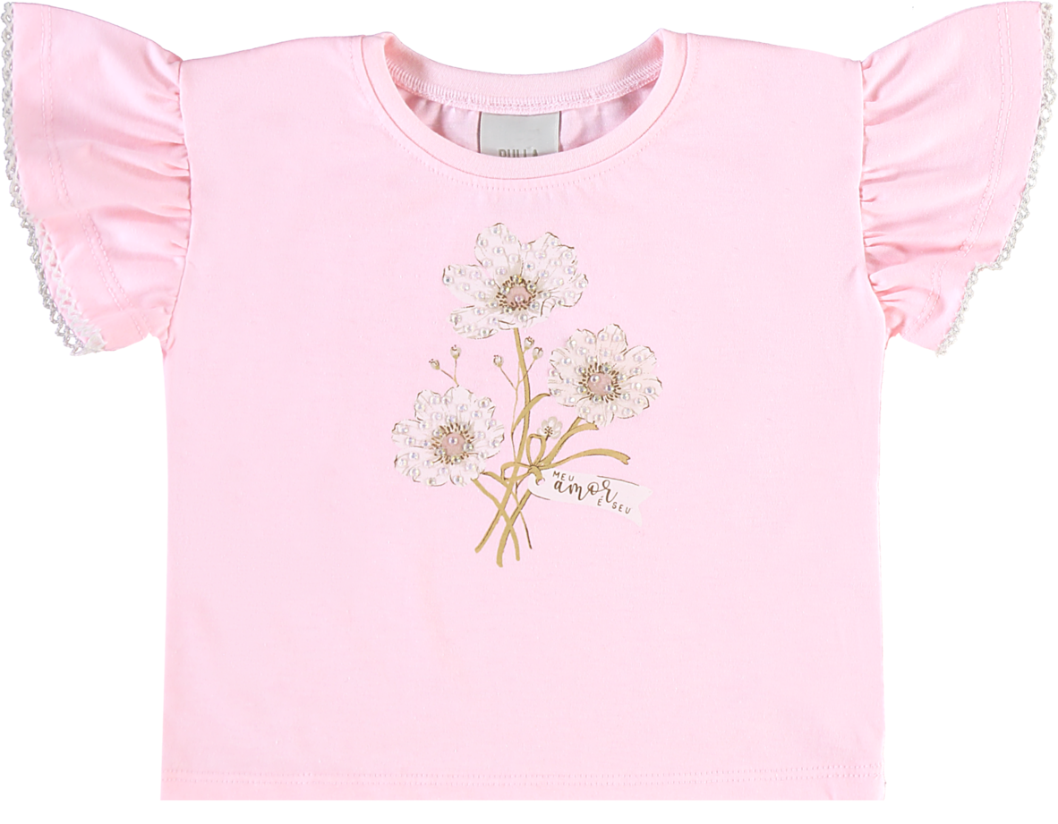 Conjunto Infantil Feminino Pulla Bulla com Blusa Estampada e Shorts – Conforto e Estilo para o Dia a Dia