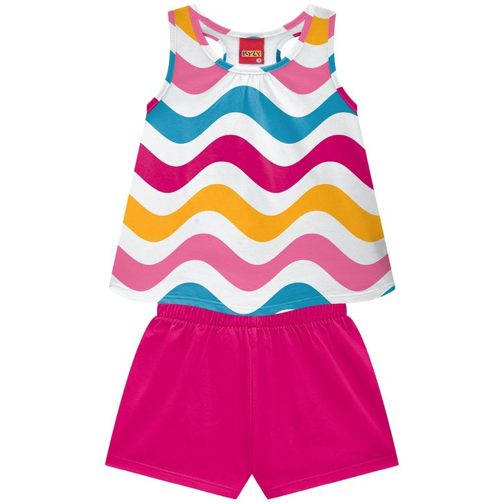 Conjunto Kyly Infantil Feminino Ondas Coloridas