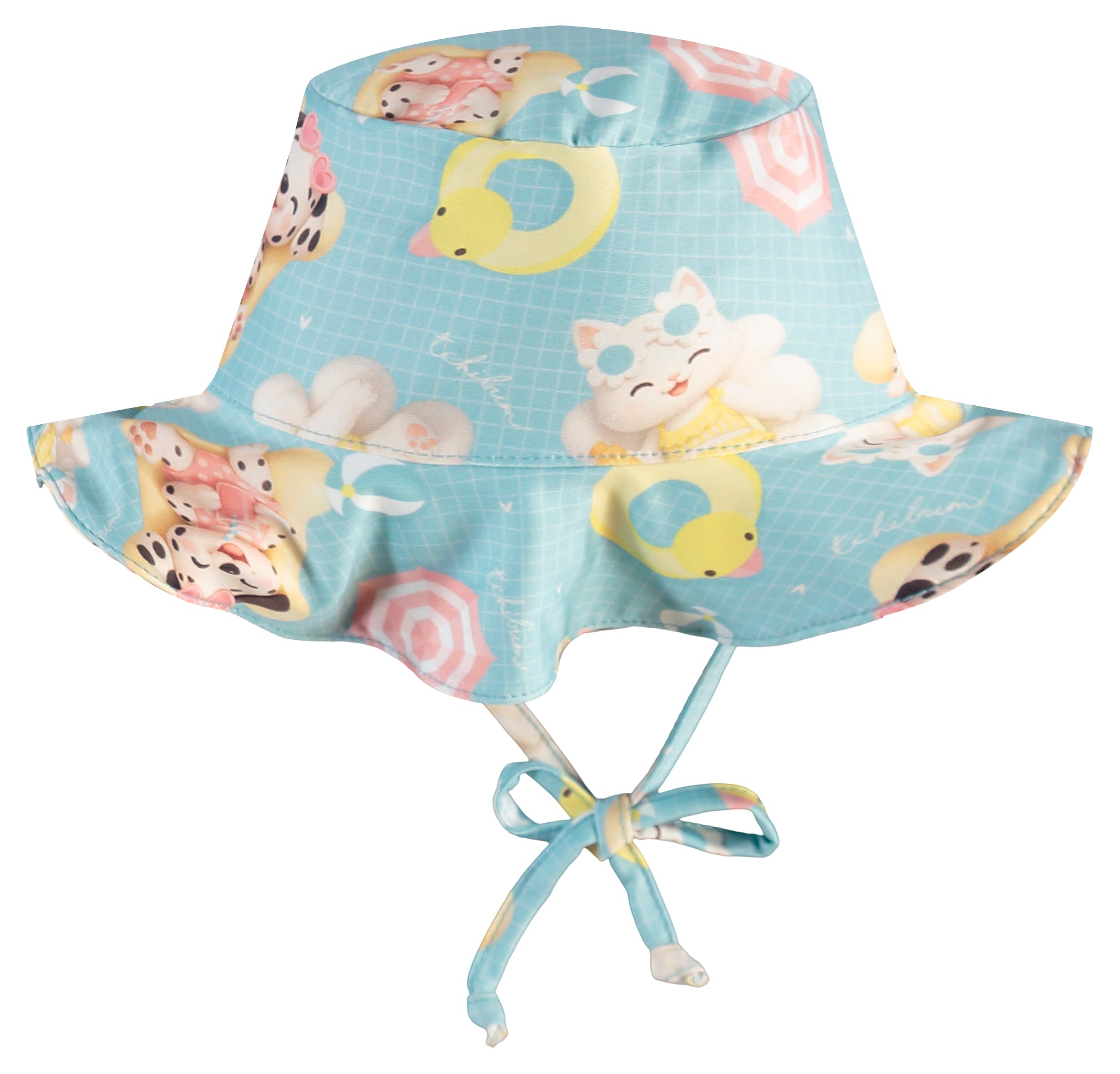 Maiô Manga Longa Infantil Baby Kamylus Tchibum Cachorrinha com Chapéu Proteção UV 50+ Dri-Fit