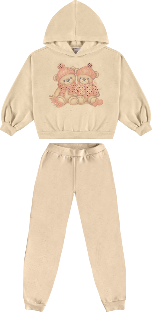 Conjunto Infantil Feminino Pulla Bulla Ursinhas Delicado e Confortável