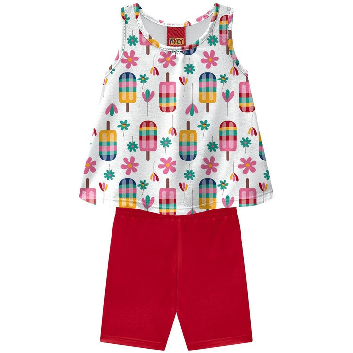 Conjunto Kyly Feminino Picolés e Flores