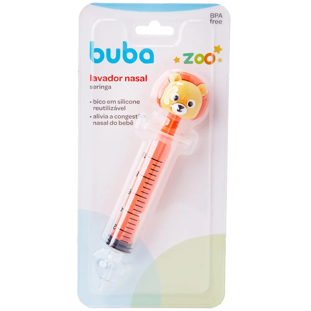 Lavador Nasal Infantil Buba Zoo Seringa com Bico de Silicone