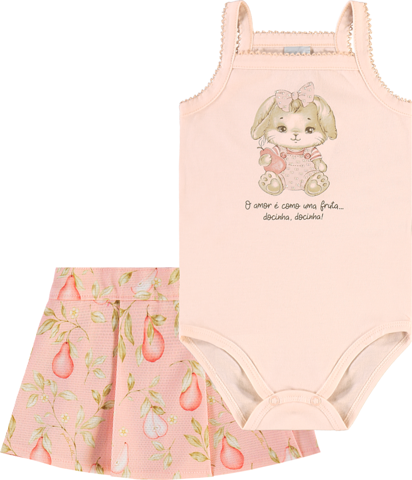 Conjunto Infantil Feminino Pulla Bulla Coelhinha – Conforto e Delicadeza para o Dia a Dia