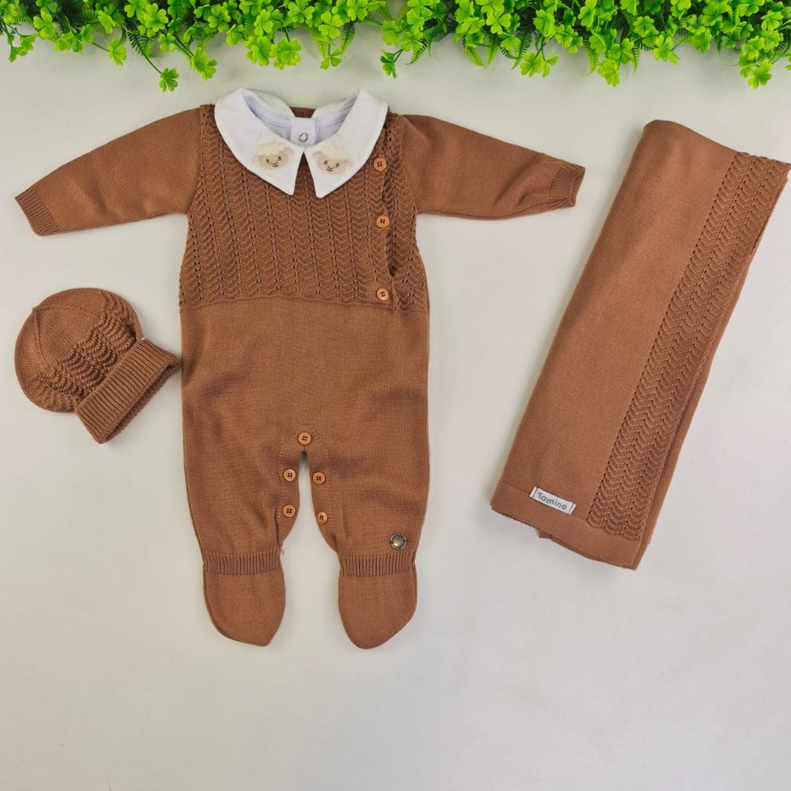 Saída de Maternidade Tamine Baby Benjamin 4 Pçs - Elegância Clássica em Tricot Premium