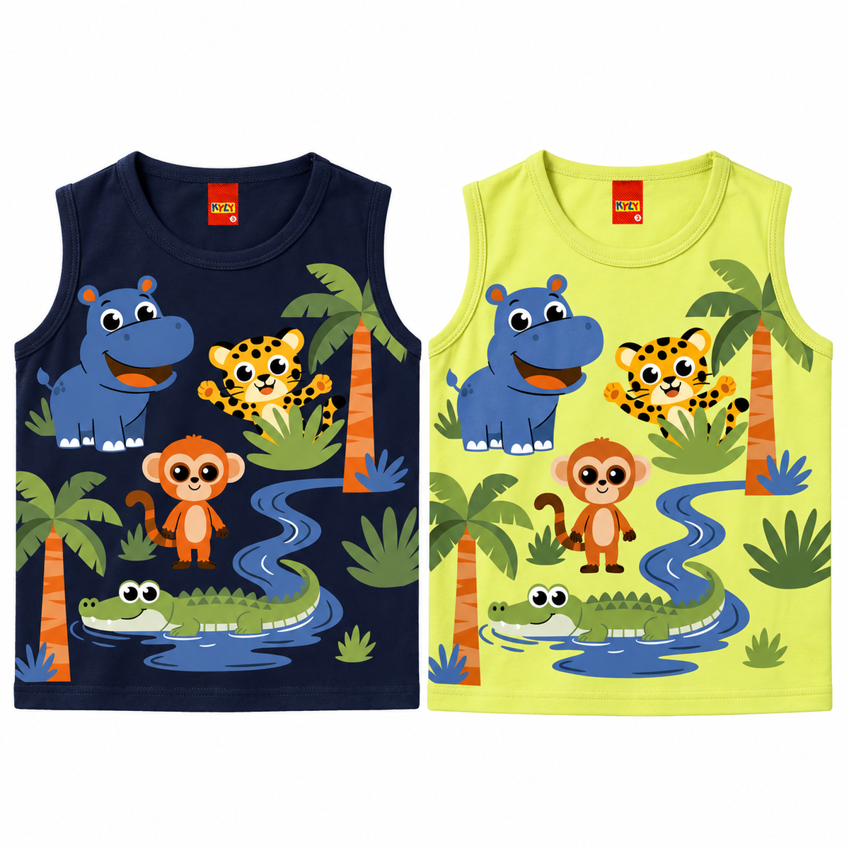 Regata Infantil Masculina Kyly Safari Animais da Selva
