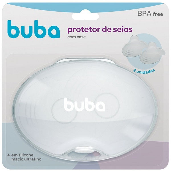 Protetor de Seio Buba em Silicone Macio com Estojo 2 Unidades Livre de BPA