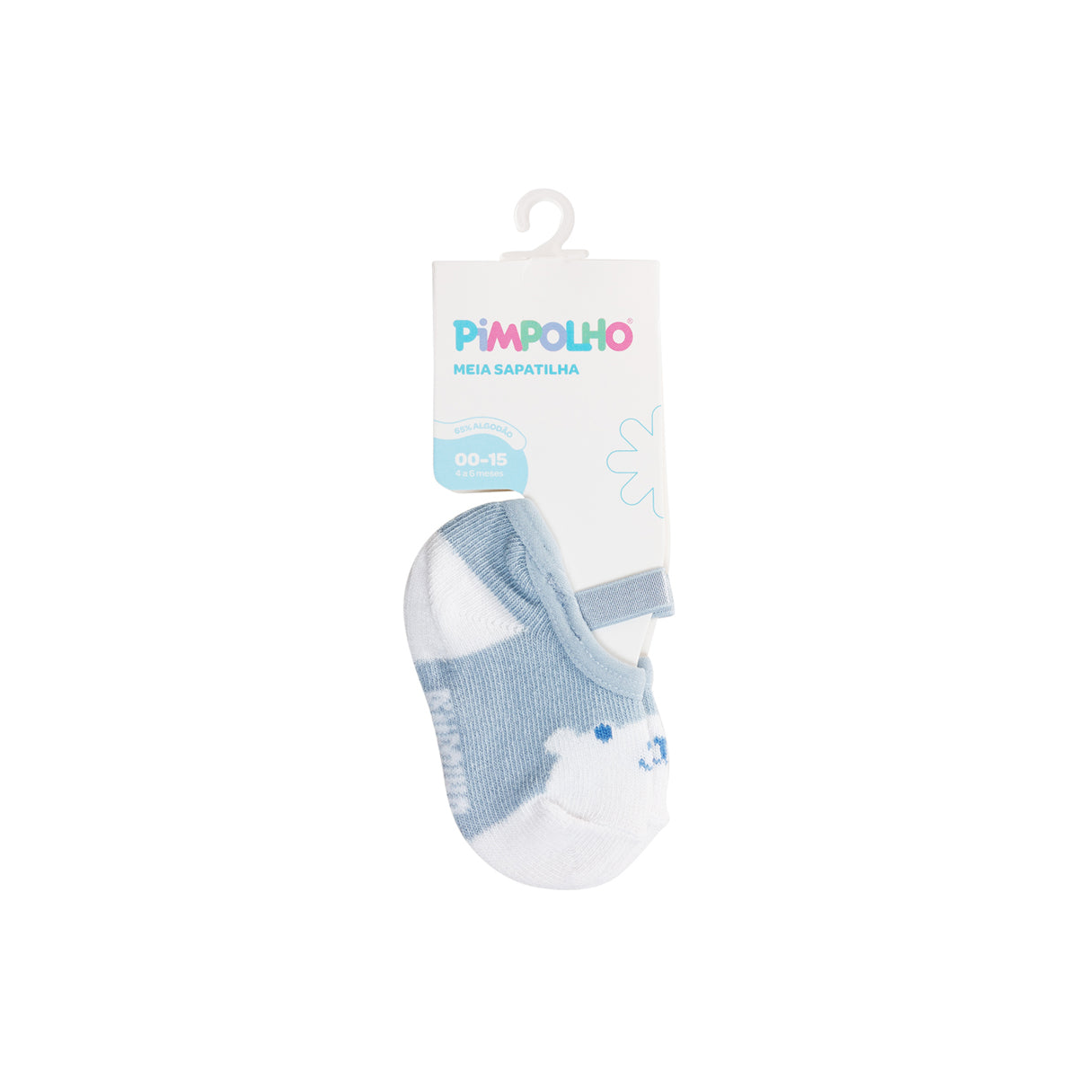 Meia Sapatilha Infantil Masculina Pimpolho Colorida de 4 a 6 Meses
