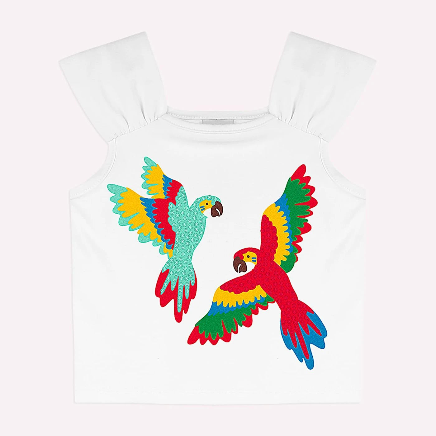 Conjunto Infantil Feminino Nanai Araras com Aplicação de Strass