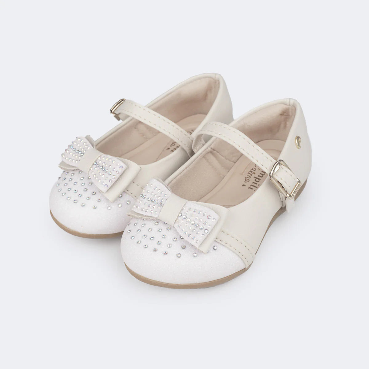 Sapato Pampili Angel Laço Duplo Glitter E Strass
