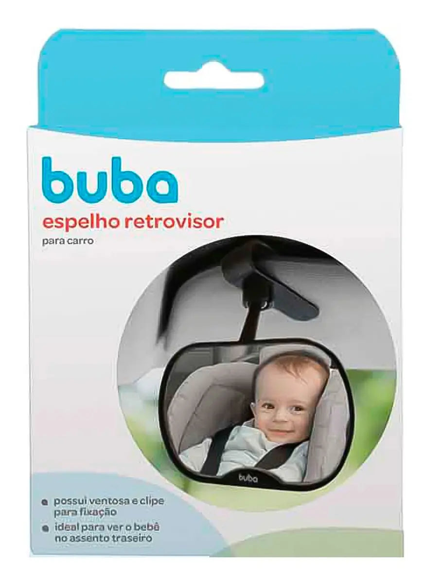 Espelho Retrovisor para Carro Buba 2 em 1 Ventosa e Clipe