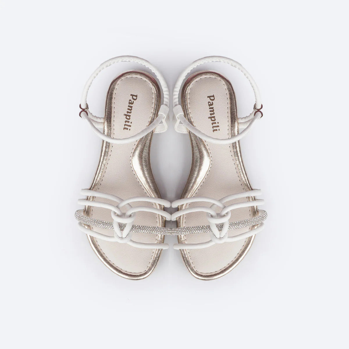 Sandália Infantil Feminina Pampili Iris Tiras Nó Strass