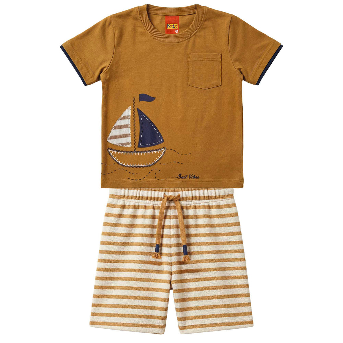 Conjunto Infantil Masculino Bebê Kyly Barquinho Sail Vibes