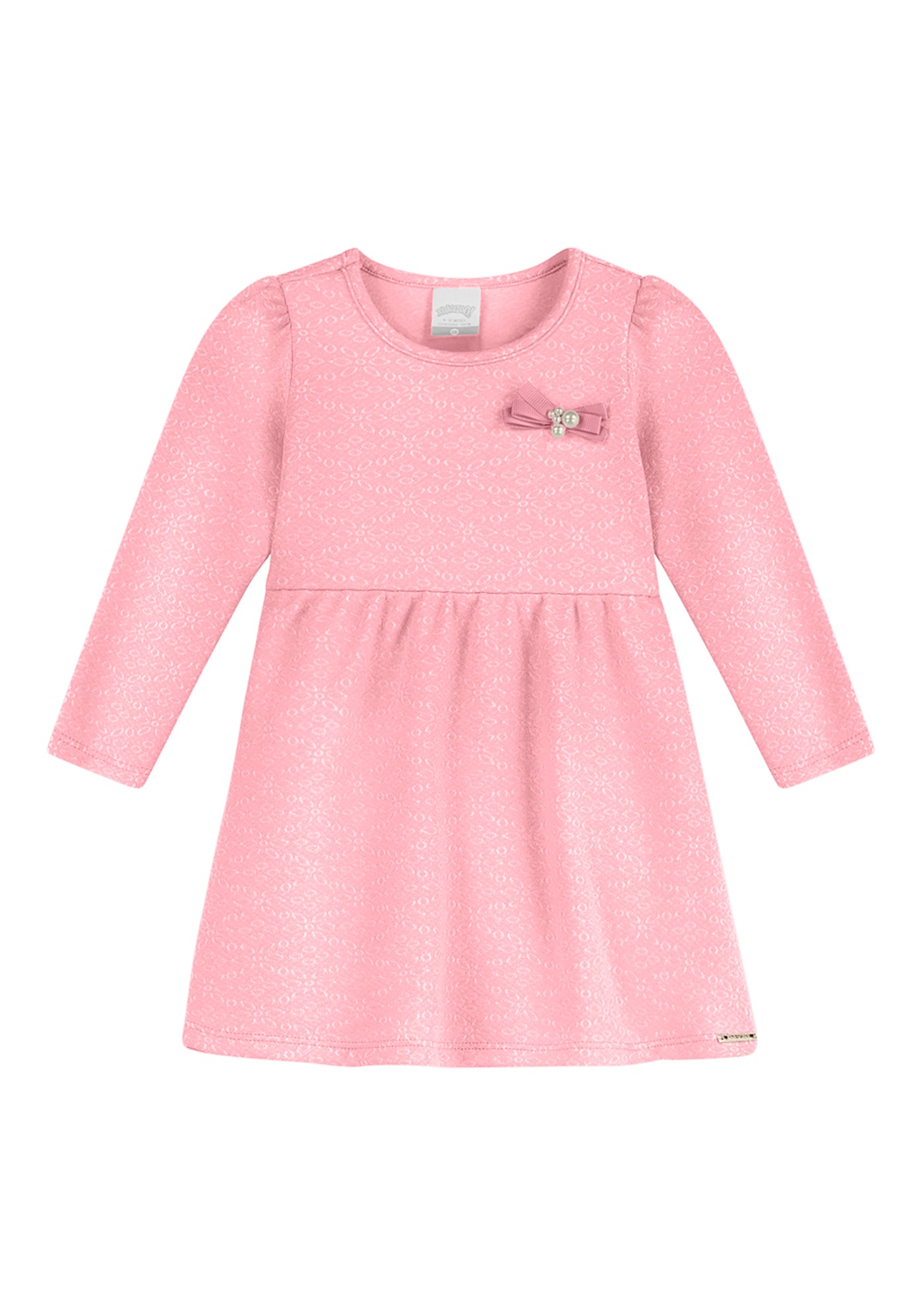 Vestido Infantil Feminino Alakazoo Manga Longa em Malha Laise